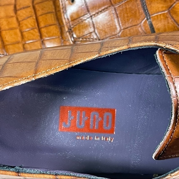 Juno Italian lace up  Oxford croc embossed leather shoes - Picture 13 of 15